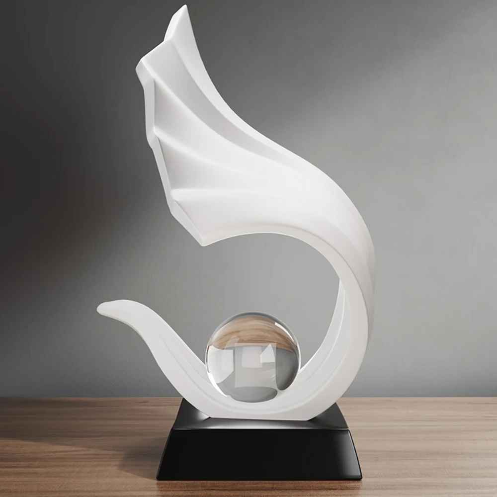 Irregular Wave Crystal Ball Statue