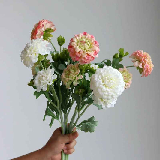 Real Touch Oriental Chrysanthemum Dahlia Artificial Flower