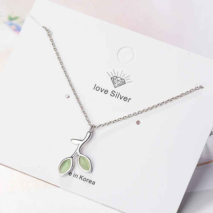 925 Sterling Silver Leaf Pendant Necklace