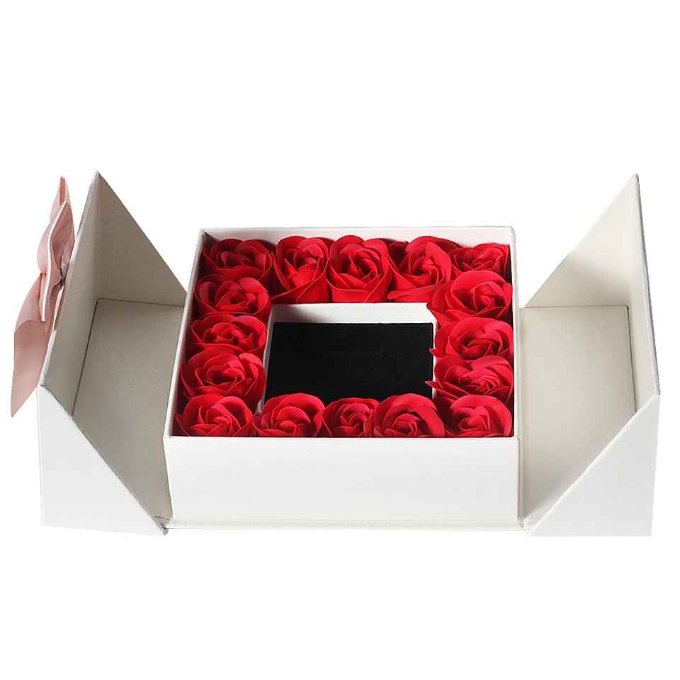 16 Roses Double Door Proposal Artificial Soap Flowers Gift Box