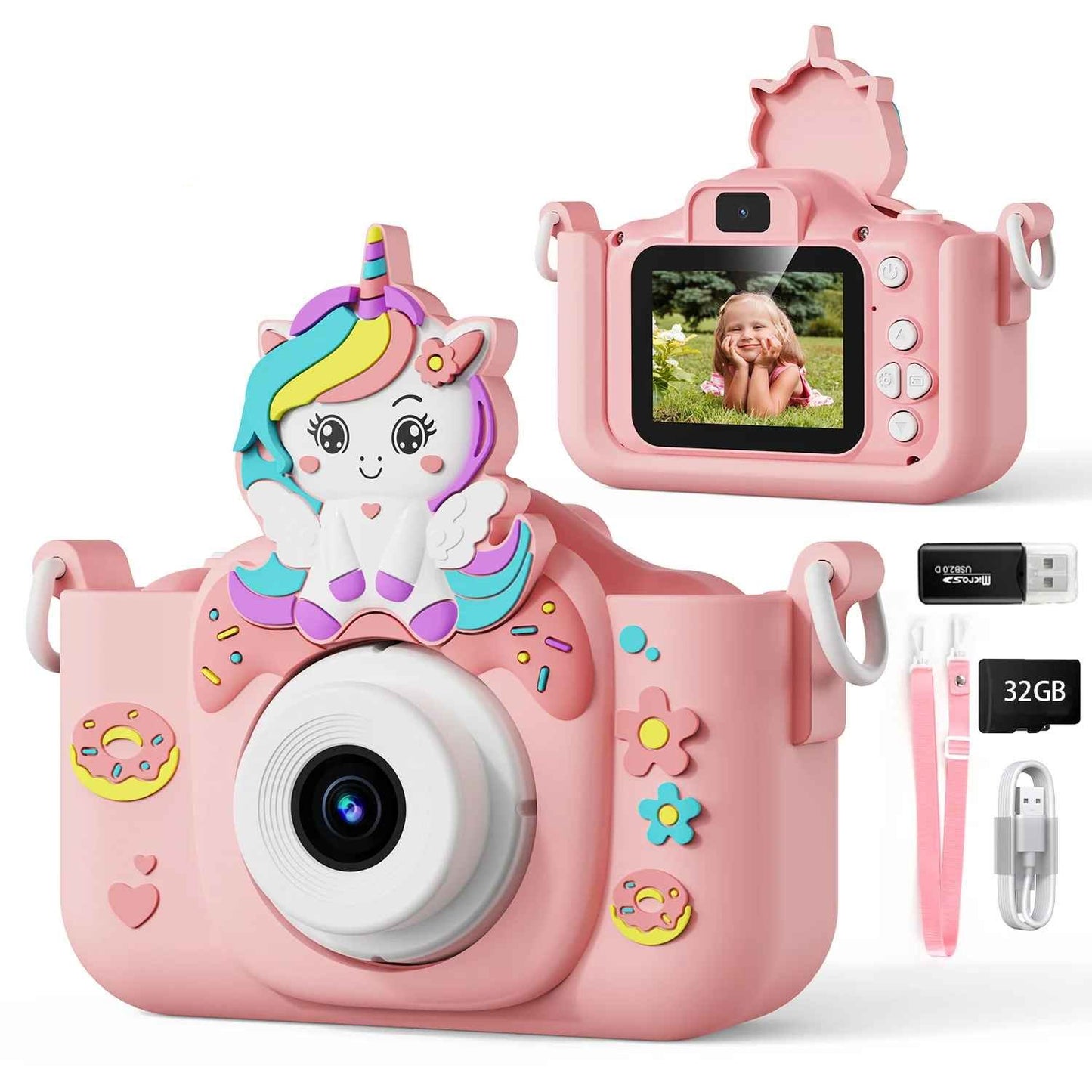 Children 1080P HD Screen Digital Camera with 32GB Card