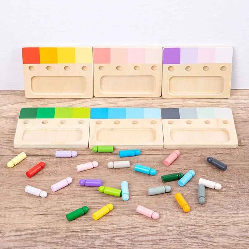 1 Set Wooden Montessori Color Insert Board Toy