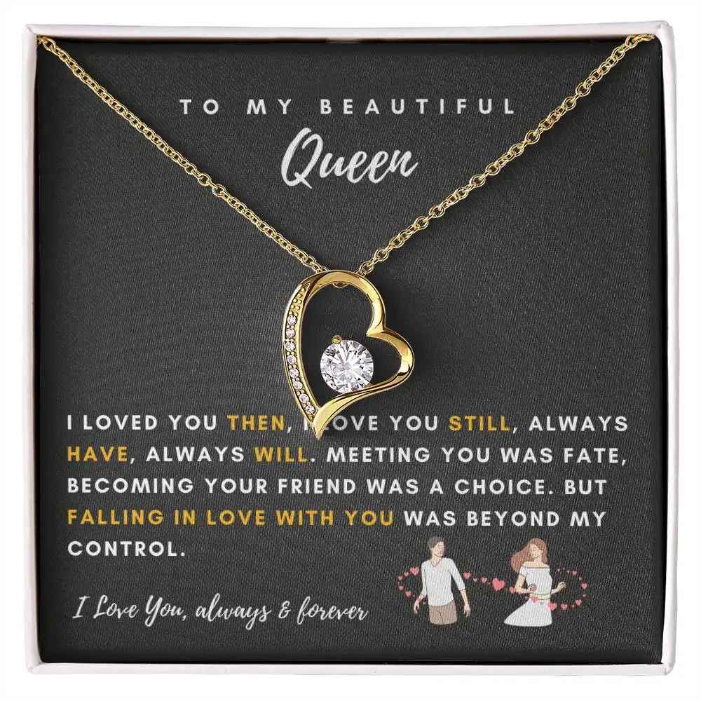 To My Beautiful Queen Love Heart Necklace