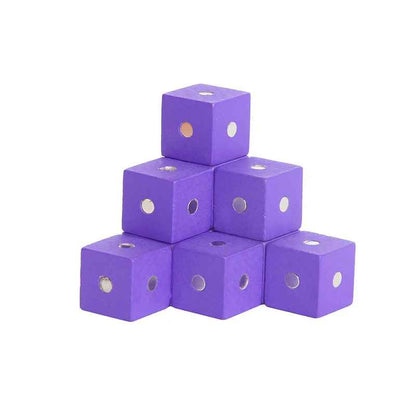 10pcs 3D Wooden Magnetic Colorful Cube Blocks