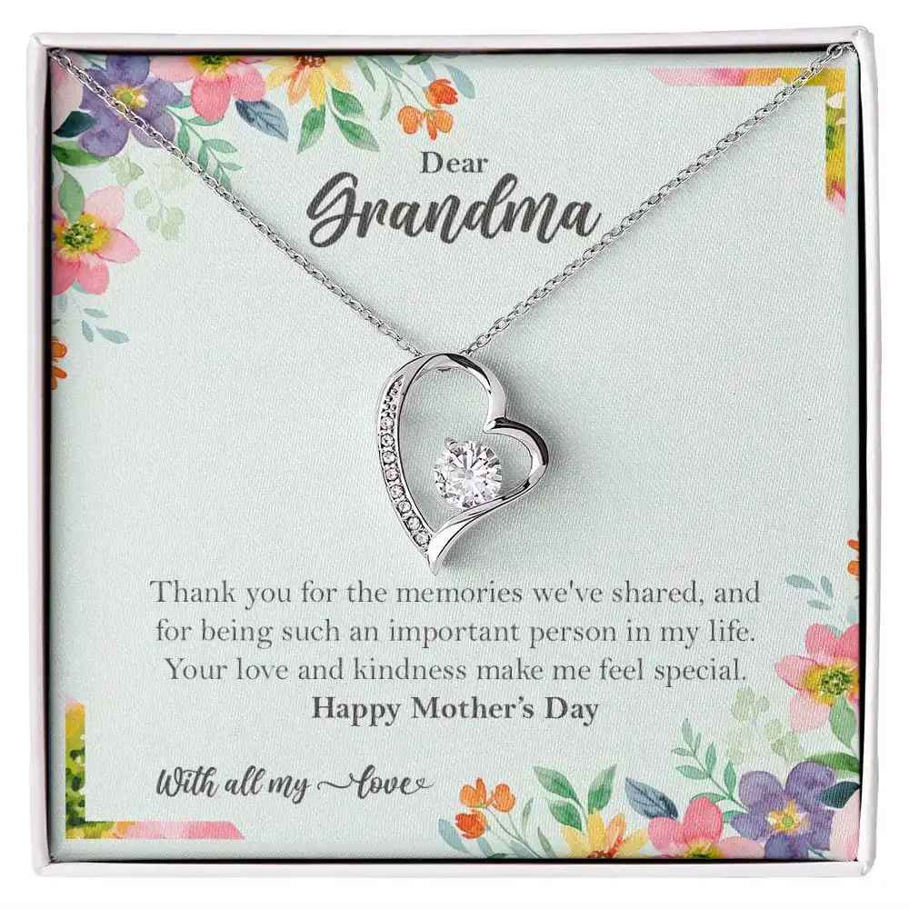 Dear Grandma Love Heart Pendant Necklace