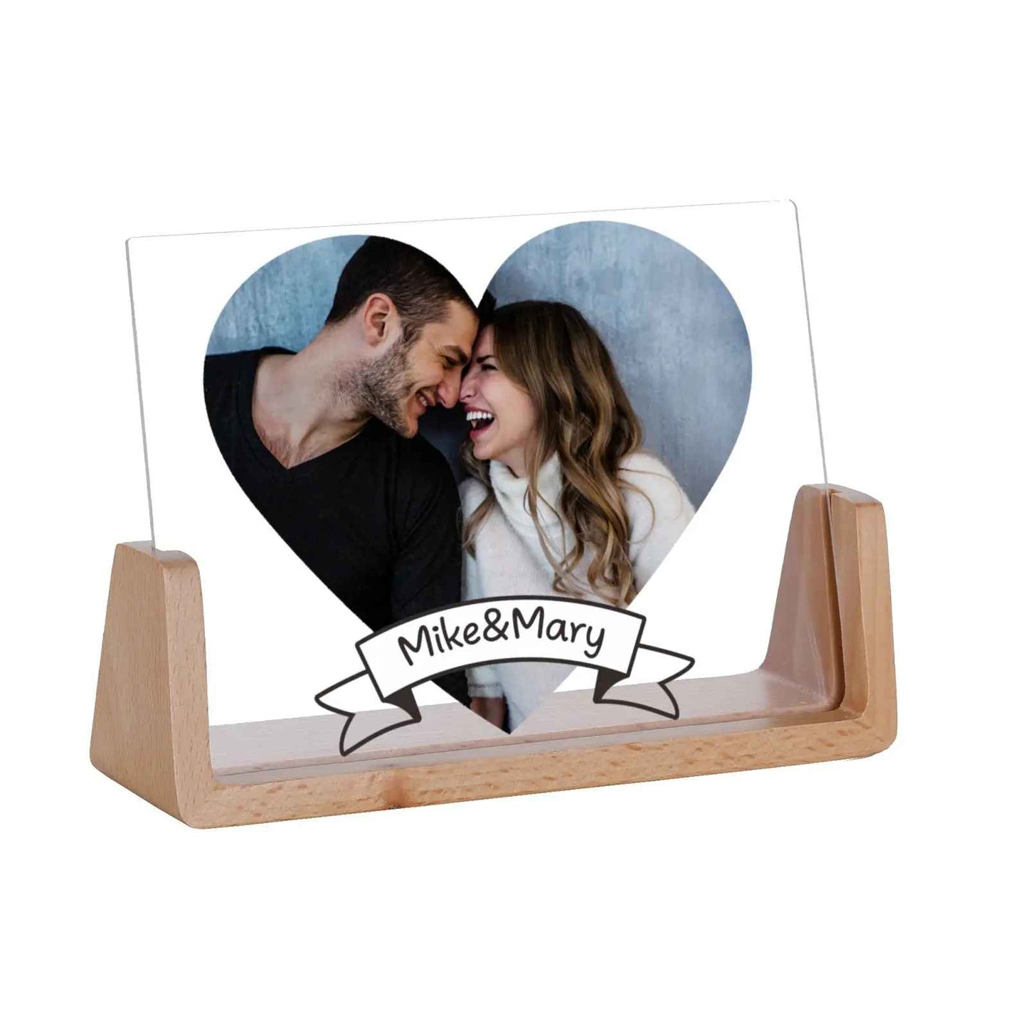 Personalized Wedding Heart Wooden Photo Frame