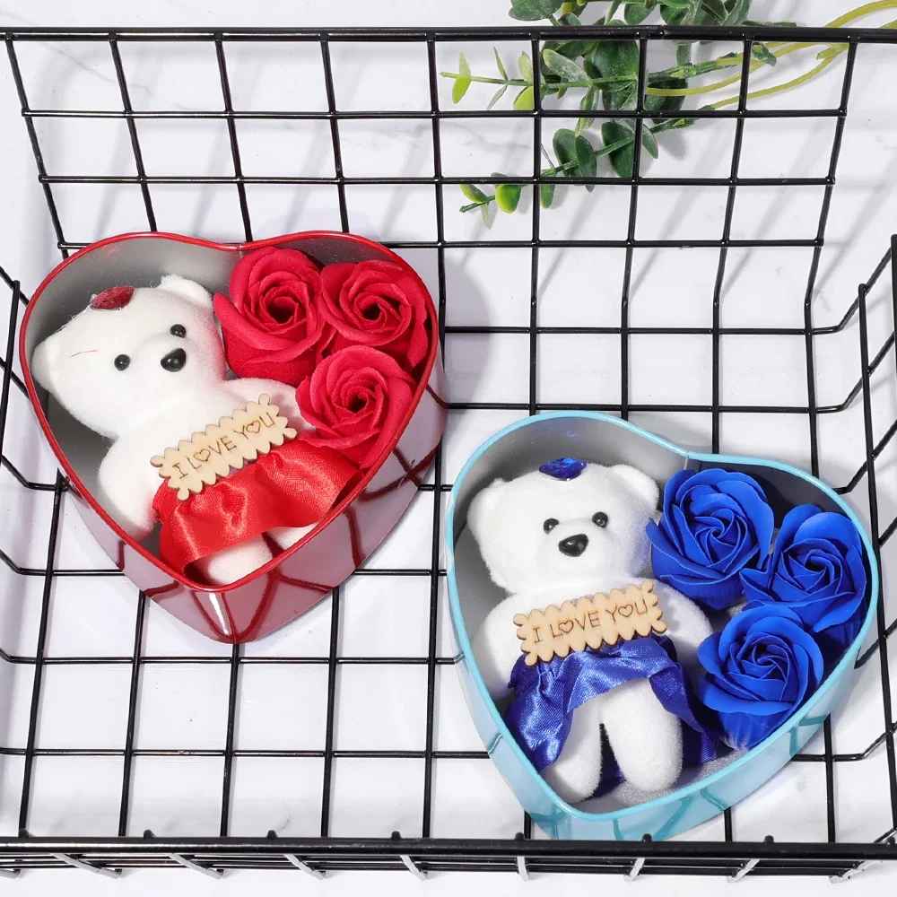 I Love You Bear with Artificial Rose Gift Box