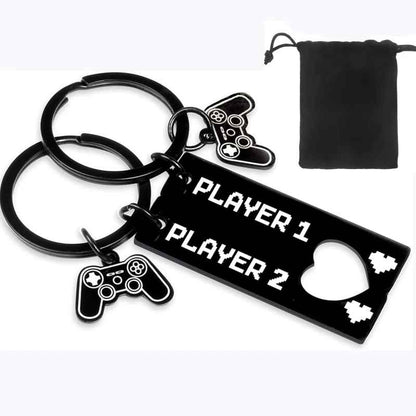 Cute Gamer Couple Key Chain