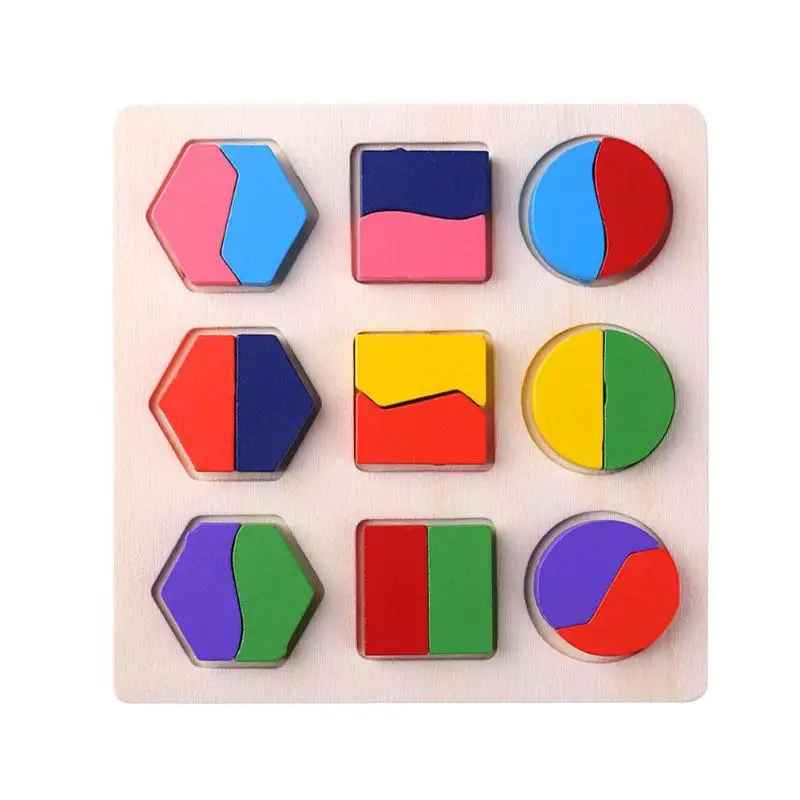 Wooden Geometric Shapes Montessori Puzzle