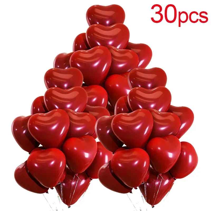 50/10pcs 10-inch Red Heart Inflatable Latex Balloons