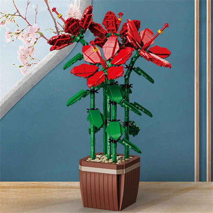 City Creativity Bouquet Flower Potted Plant Building Blocks