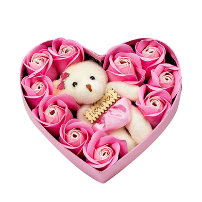 Romantic Love Bear with Scented Rose Flower Gift Box