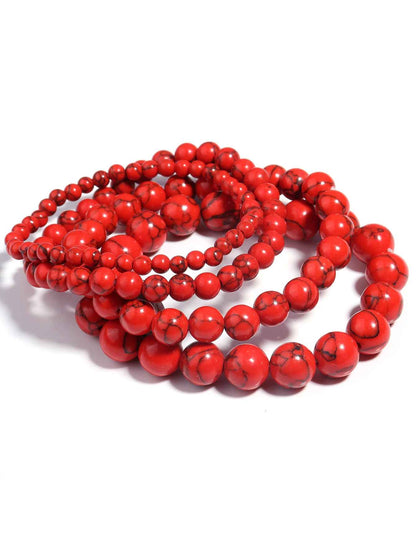 1pc Red Natural Stone Meditation Prayer Bracelet