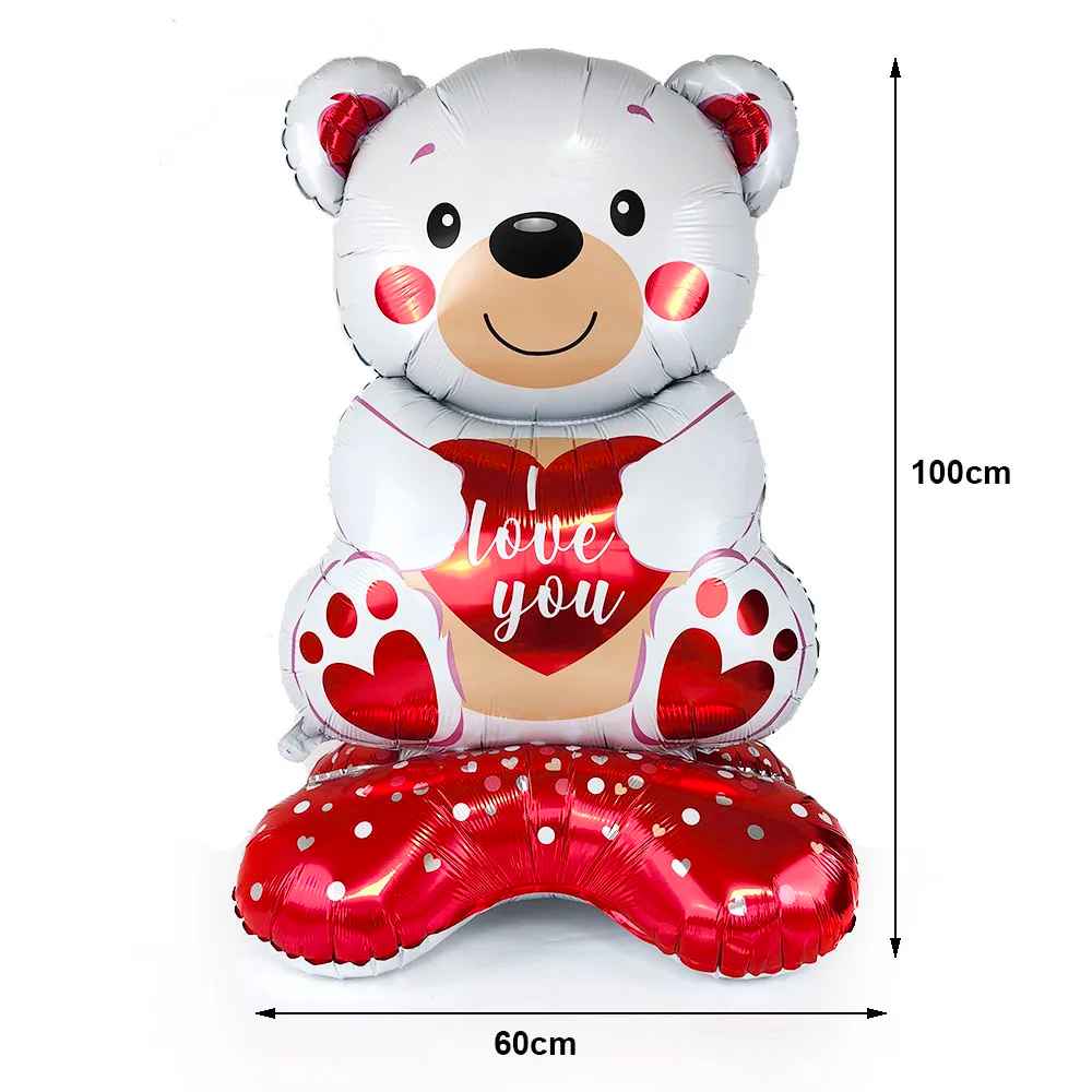 Bear, Love, and Heart Balloons with Banner Romantic Decor