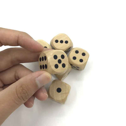 5Pcs High-Quality 25mm Wooden Solid Dice