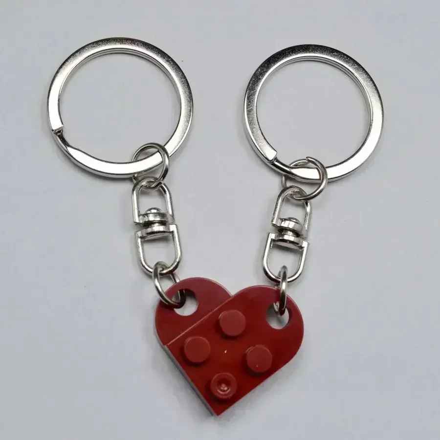 1Pair Cute Love Heart Building Block Couple Keychain