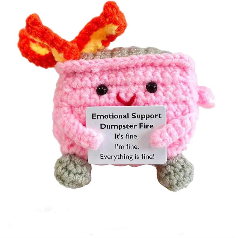 Cute Emotional Support Crochet Dumpster Fire Doll