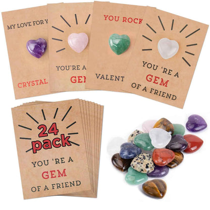 Kids "You're a Gem" Heart-shaped Stone with Friendship Greeting Card Gift