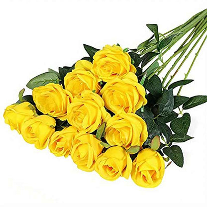 12pcs Realistic Artificial Rose Bouquet