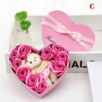 Romantic Love Bear with Scented Rose Flower Gift Box