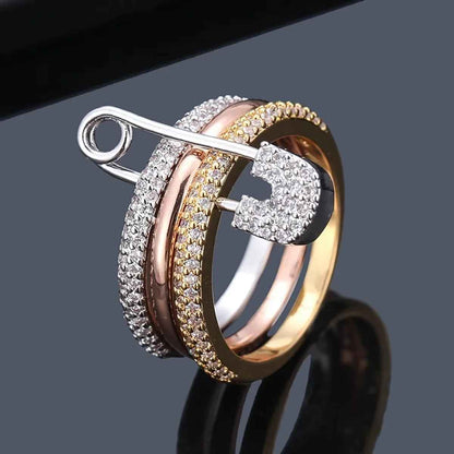 Three Layer Zircon Pin Ring