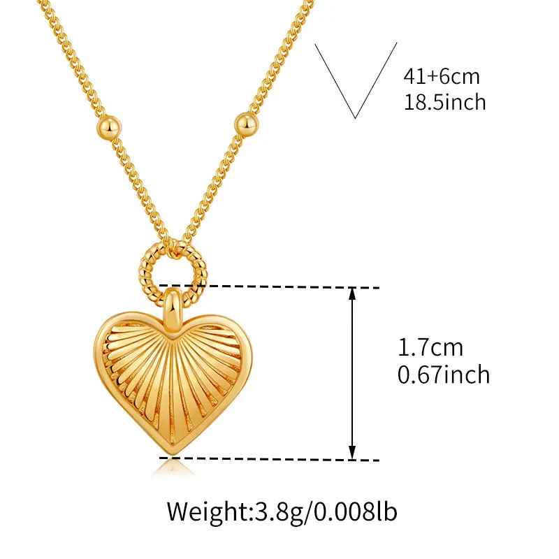 Love Heart Copper-Plated Pendant Necklace