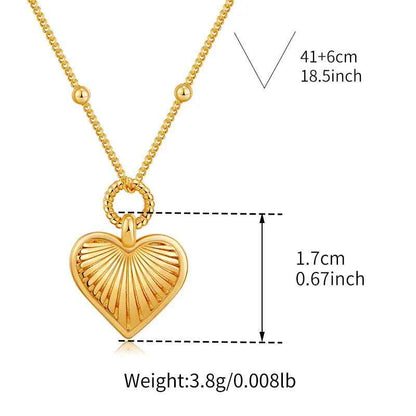 Love Heart Copper-Plated Pendant Necklace