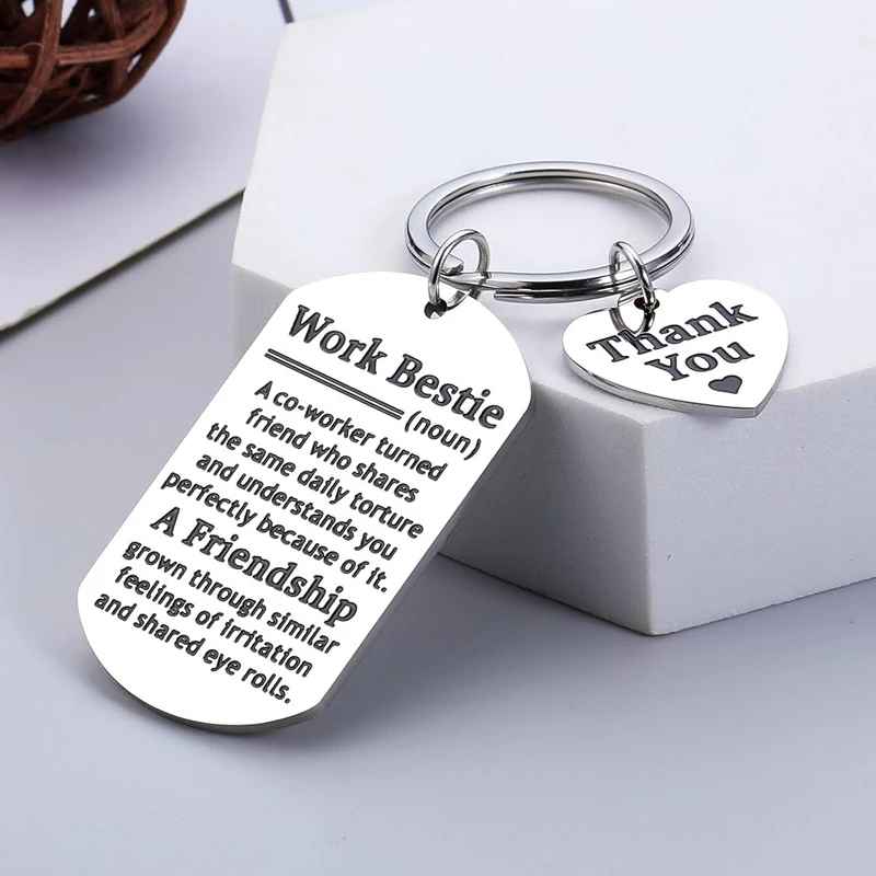 Thank You Work Bestie Keychain Gift