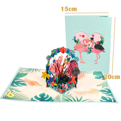 Romantic 3D Pop-Up Greeting Card with Envelope