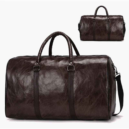 Large Leather Duffle Travel Bag