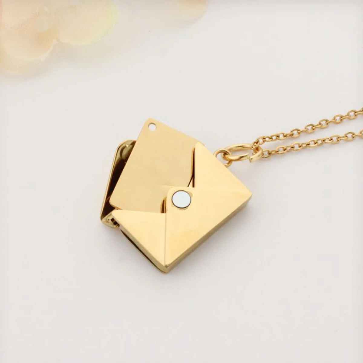 Elegant Envelope Stainless Steel Necklace