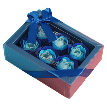 Romantic 6pcs Artificial Soap Rose Flower Gift Box