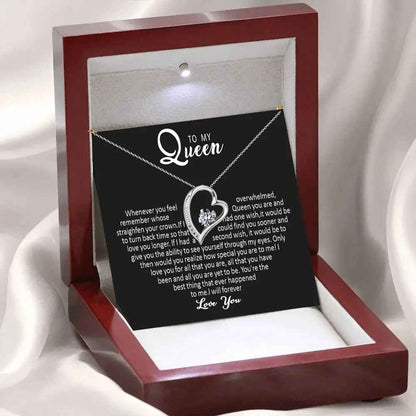 To My Queen Heart-Shaped Necklace with LED Gift Box