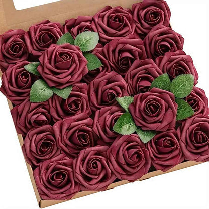 25pcs Artificial Rose Flowers with Stem