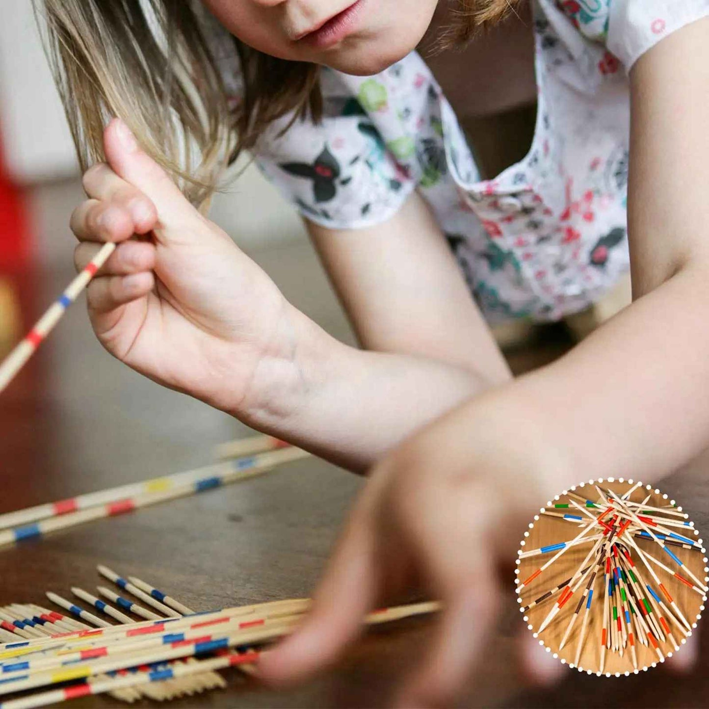 Classic Wooden Pick Up Sticks Game