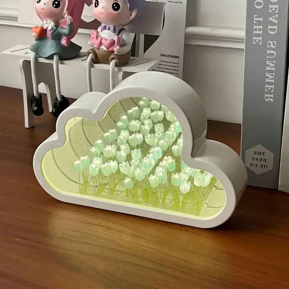 DIY 20 Artificial Tulip Flowers LED Desk Night Light