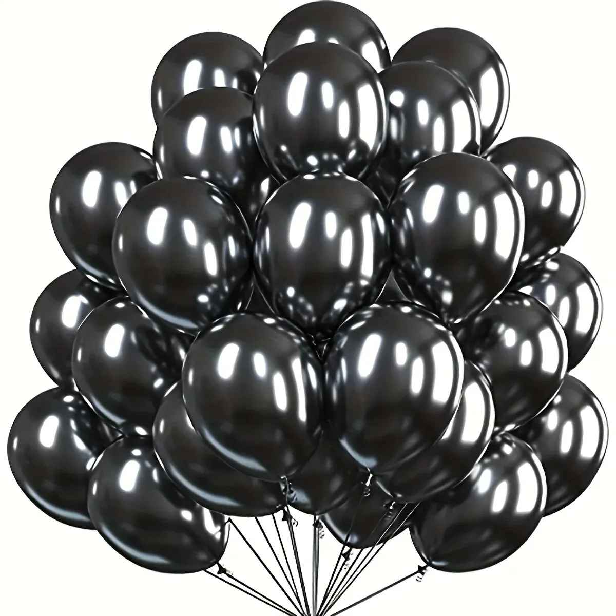 10Pcs 12Inch Color Chrome Metal Round Latex Balloons