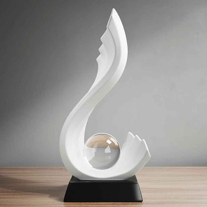 Irregular Wave Crystal Ball Statue