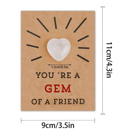 Kids "You're a Gem" Heart-shaped Stone with Friendship Greeting Card Gift