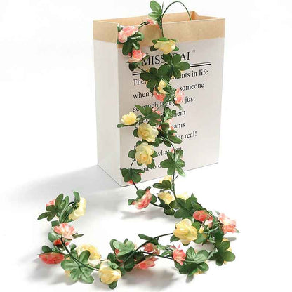 2.5m Artificial Silk Rose Flower Vine Wedding Garland