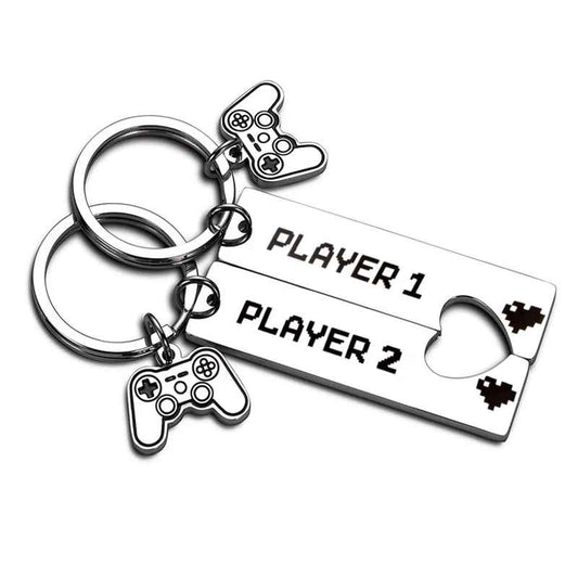 Cute Gamer Couple Key Chain