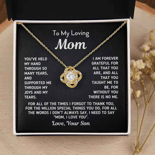 To My Loving Mom From Son Message Necklace