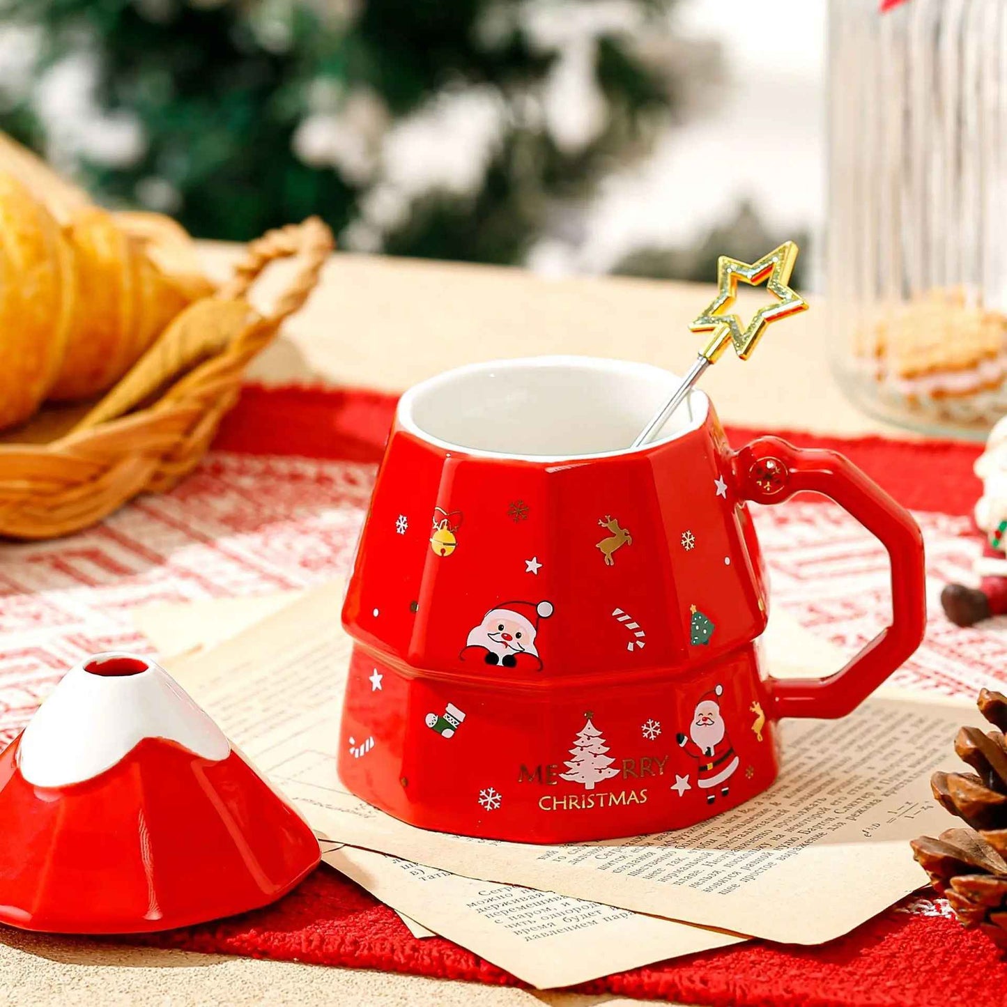 Lovely Christmas Tree Mug Cup with Gift Box