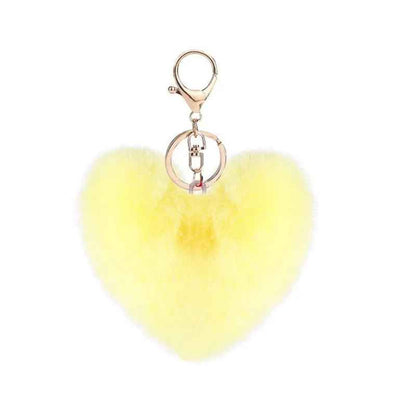 Cute Fluffy Love Heart PomPom Keychain