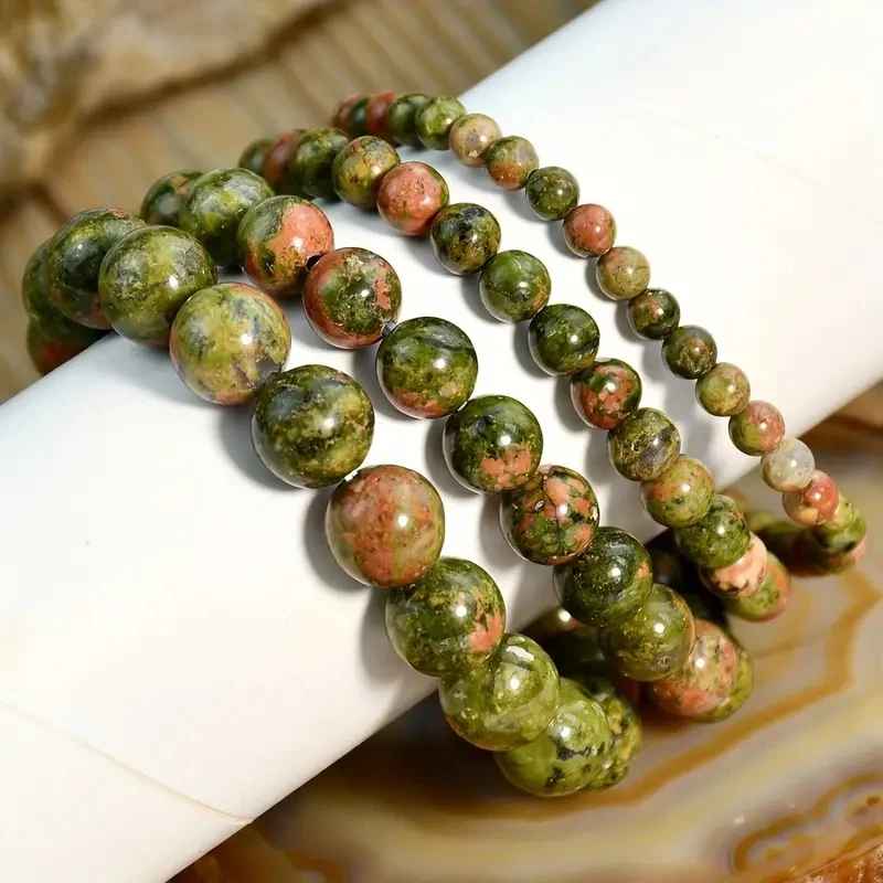 1pc Natural Unakite Beads Bracelet