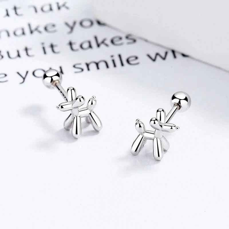 Balloon Dog Geometry Ear Studs