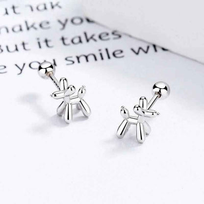 Balloon Dog Geometry Ear Studs