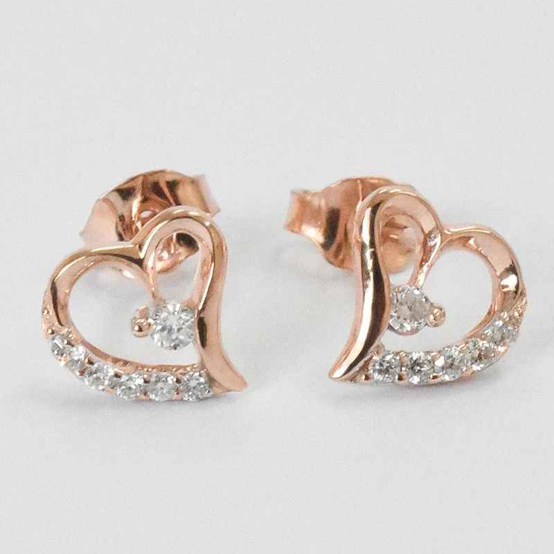 Elegant Heart Stud Earrings