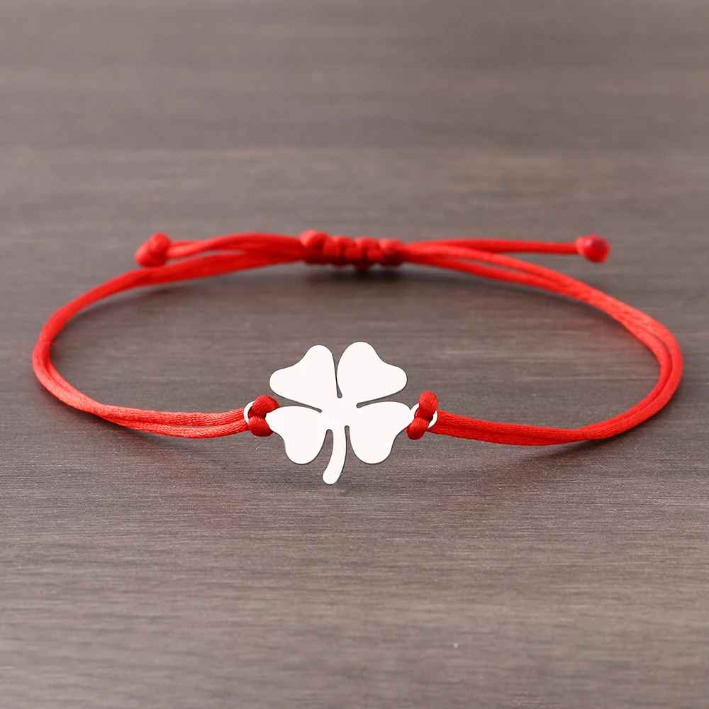 Trendy Clover Stainless Steel Rope Bracelets