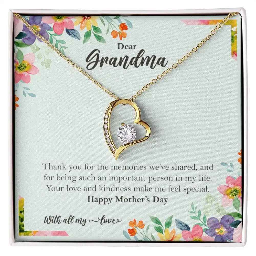 Dear Grandma Love Heart Pendant Necklace